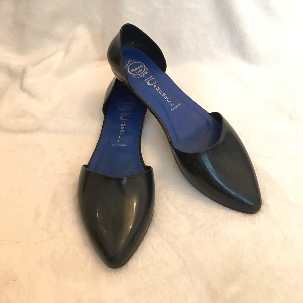 Jeffrey Campbell black pointy flats